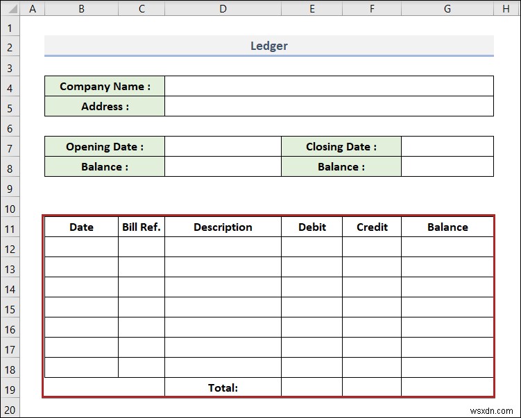 Cách tạo sổ cái trong Excel (với các bước đơn giản)