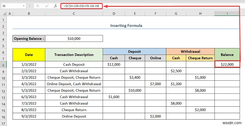 Cách tạo sổ cái ngân hàng trong Excel (với các bước đơn giản)