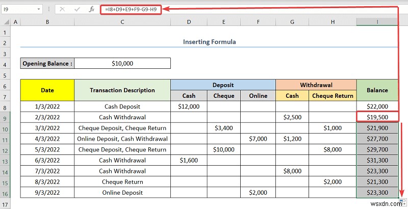 Cách tạo sổ cái ngân hàng trong Excel (với các bước đơn giản)