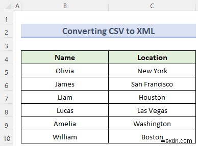 Cách chuyển đổi CSV sang XML trong Excel (Với các bước đơn giản)