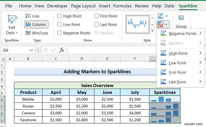 Cách thêm điểm đánh dấu vào đường gấp khúc trong Excel (với các bước đơn giản)