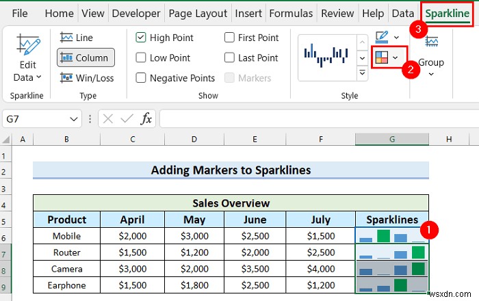 Cách thêm điểm đánh dấu vào đường gấp khúc trong Excel (với các bước đơn giản)