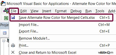 Cách tô màu hàng thay thế cho ô được hợp nhất trong Excel