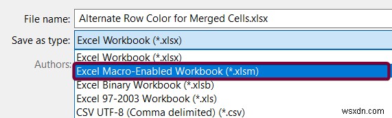 Cách tô màu hàng thay thế cho ô được hợp nhất trong Excel
