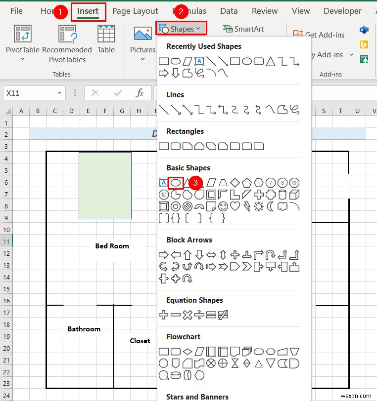 Cách vẽ bản vẽ kỹ thuật trong Excel (2 ví dụ phù hợp)