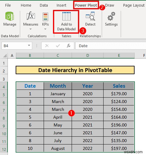 Tạo thứ bậc ngày trong Excel Pivot Table (với các bước đơn giản)