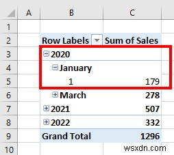 Tạo thứ bậc ngày trong Excel Pivot Table (với các bước đơn giản)