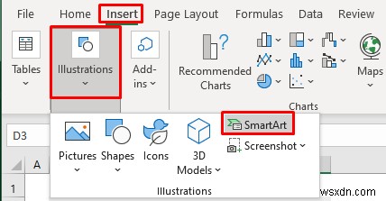 Cách sử dụng cấu trúc phân cấp SmartArt trong Excel (Với các bước đơn giản)