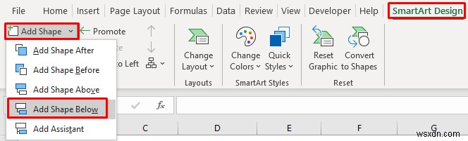 Cách sử dụng cấu trúc phân cấp SmartArt trong Excel (Với các bước đơn giản)