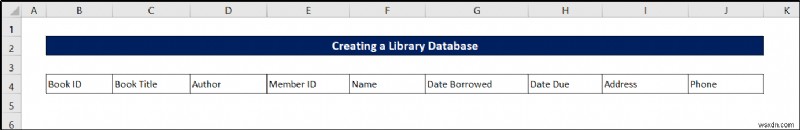 Cách tạo cơ sở dữ liệu thư viện trong Excel (với các bước đơn giản)