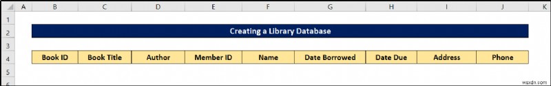 Cách tạo cơ sở dữ liệu thư viện trong Excel (với các bước đơn giản)