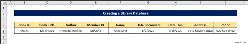 Cách tạo cơ sở dữ liệu thư viện trong Excel (với các bước đơn giản)