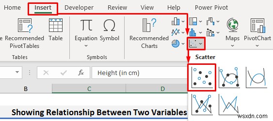 Cách hiển thị mối quan hệ giữa hai biến trong biểu đồ Excel