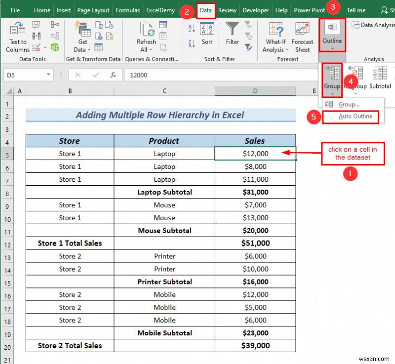 Cách thêm thứ bậc của hàng trong Excel (2 phương pháp dễ dàng)