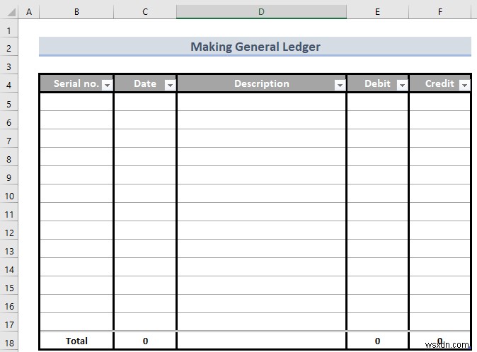 Cách tạo sổ cái chung trong Excel (Với các bước đơn giản)