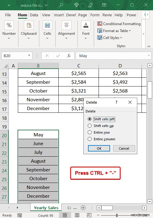 Cách giảm kích thước tệp Excel mà không xóa dữ liệu (9 thủ thuật)