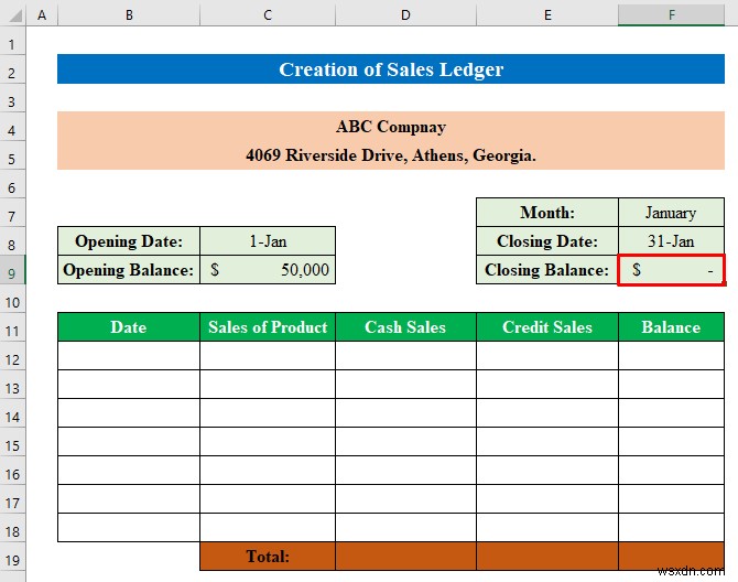 Cách tạo sổ cái bán hàng và mua hàng trong Excel