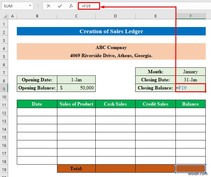 Cách tạo sổ cái bán hàng và mua hàng trong Excel