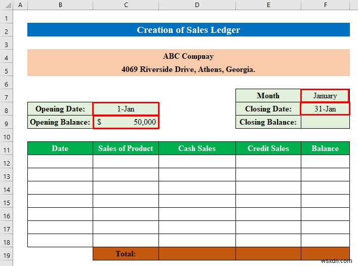 Cách tạo sổ cái bán hàng và mua hàng trong Excel