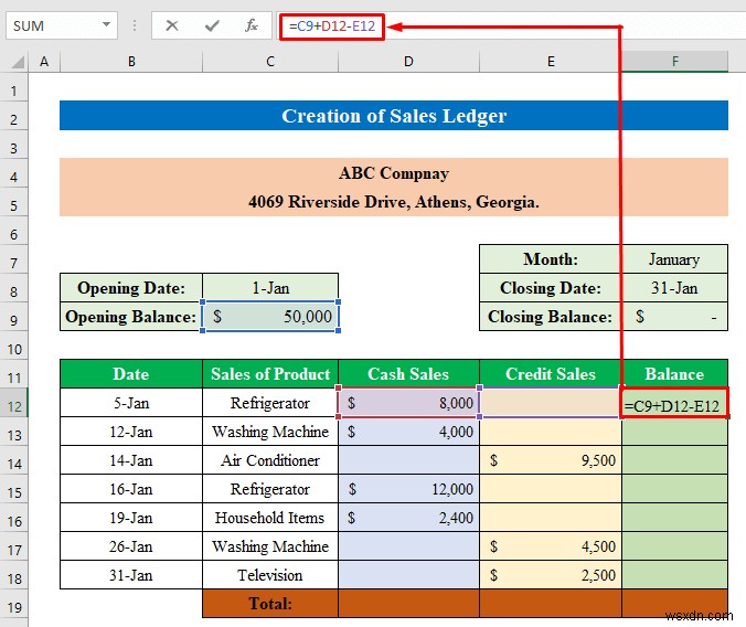 Cách tạo sổ cái bán hàng và mua hàng trong Excel