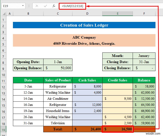 Cách tạo sổ cái bán hàng và mua hàng trong Excel