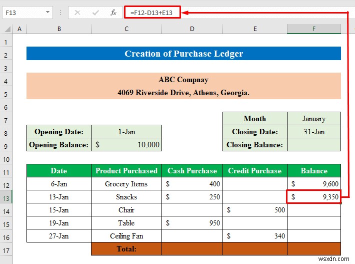 Cách tạo sổ cái bán hàng và mua hàng trong Excel