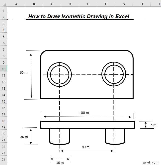 Cách vẽ bản vẽ Isometric trong Excel (với các bước đơn giản)