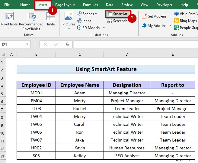 Cách tạo biểu đồ phân cấp trong Excel (3 cách dễ dàng)