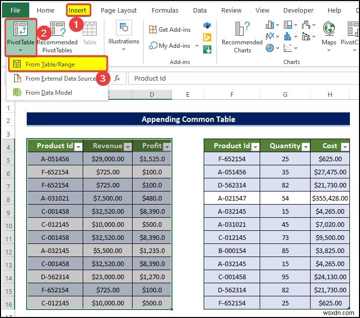 Cách tạo mối quan hệ trong Excel với giá trị trùng lặp