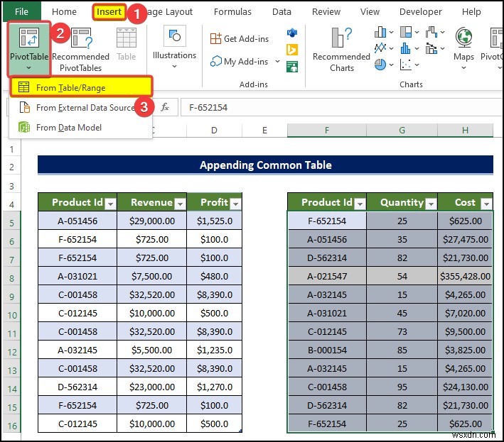 Cách tạo mối quan hệ trong Excel với giá trị trùng lặp