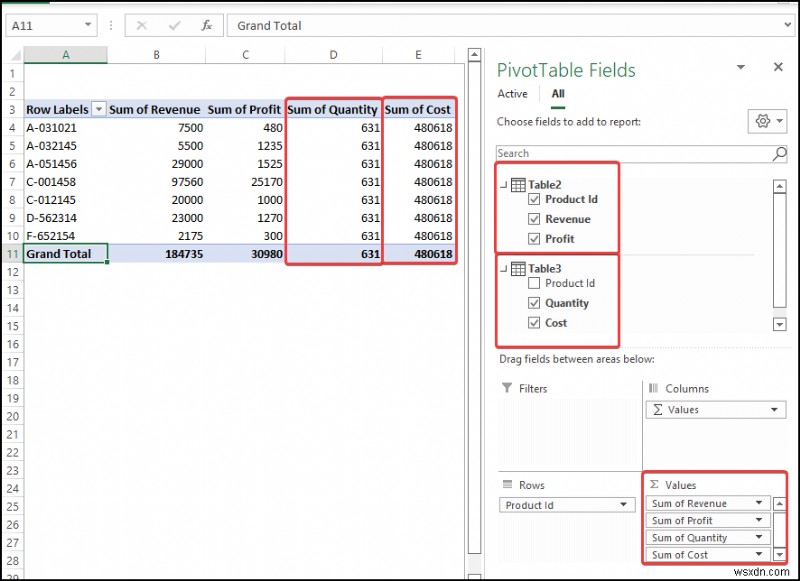 Cách tạo mối quan hệ trong Excel với giá trị trùng lặp