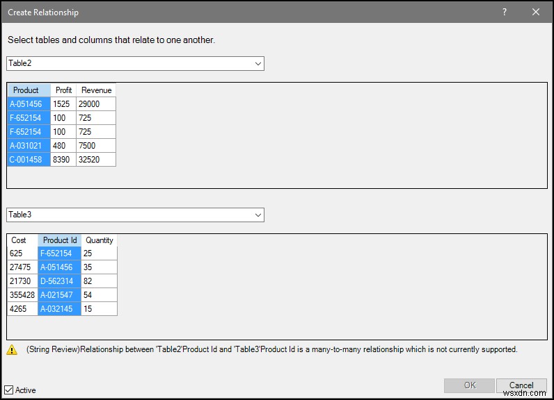 Cách tạo mối quan hệ trong Excel với giá trị trùng lặp