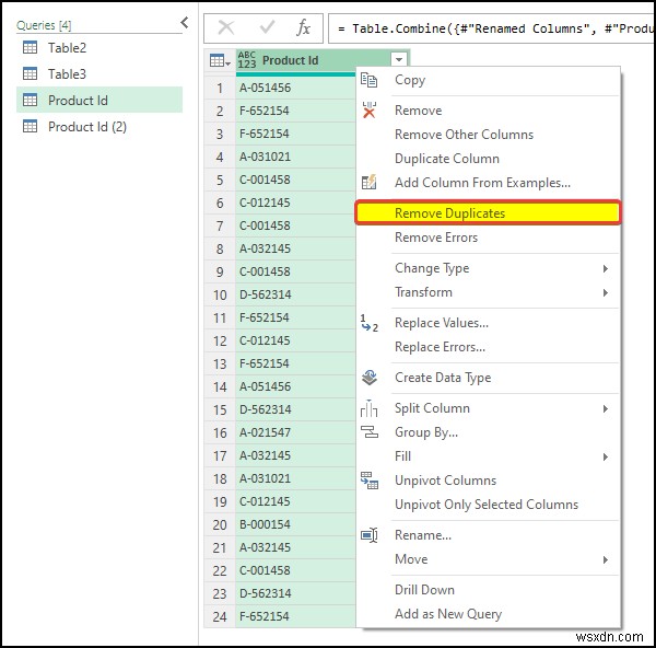 Cách tạo mối quan hệ trong Excel với giá trị trùng lặp