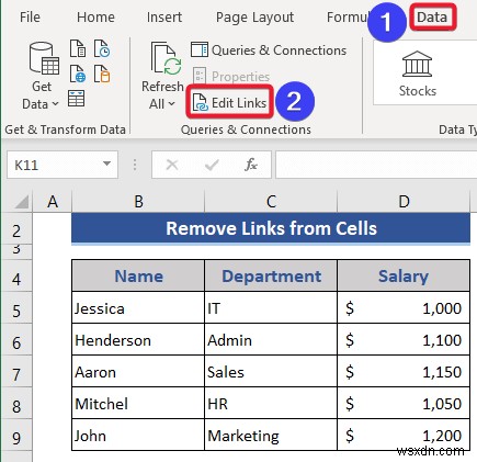 Cách xóa các liên kết không xác định trong Excel (4 Ví dụ phù hợp)