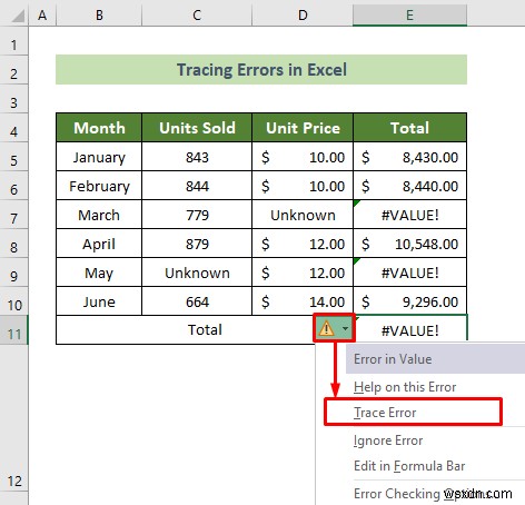 Cách theo dõi lỗi trong Excel (với các bước nhanh)