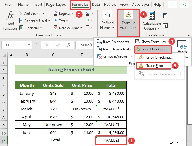 Cách theo dõi lỗi trong Excel (với các bước nhanh)