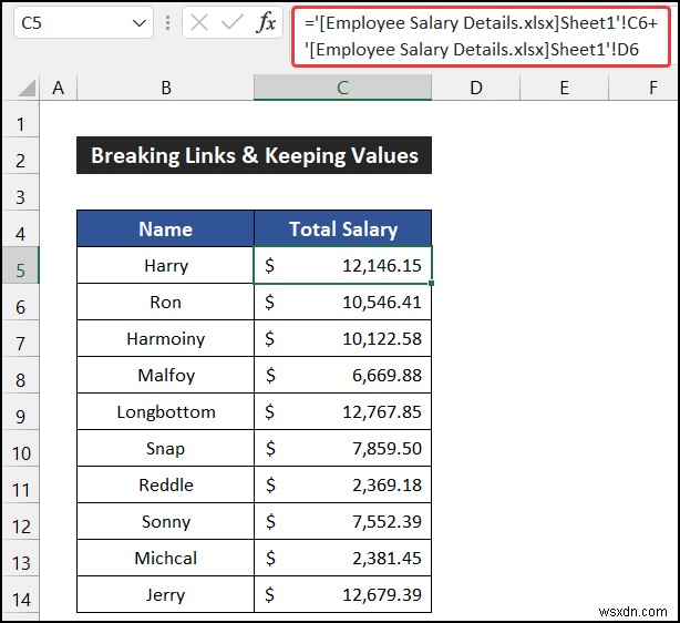 Cách ngắt liên kết trong Excel và giữ giá trị (3 cách dễ dàng)