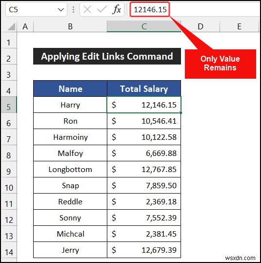 Cách ngắt liên kết trong Excel và giữ giá trị (3 cách dễ dàng)
