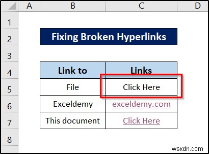Cách sửa siêu liên kết bị hỏng trong Excel (5 cách)