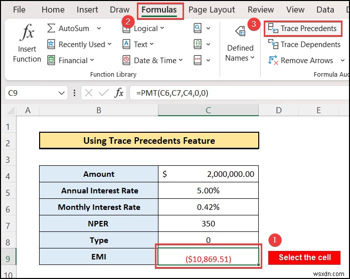 Theo dõi tiền lệ và người phụ thuộc trong Excel (với các bước nhanh)