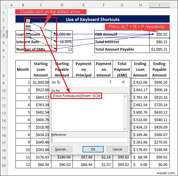 Cách theo dõi công thức trong Excel (3 cách hiệu quả)