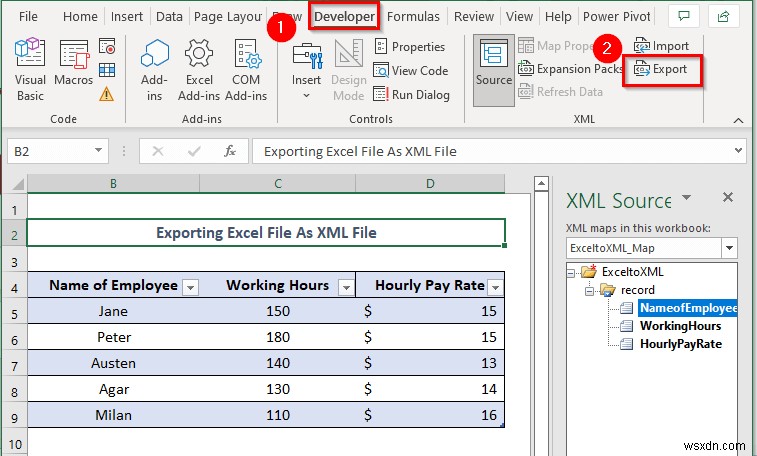 Cách lưu tệp Excel dưới dạng ánh xạ dữ liệu XML (với các bước dễ dàng)
