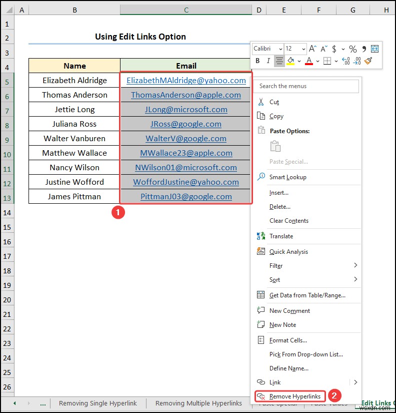 Cách xóa liên kết ẩn trong Excel (5 cách dễ dàng)