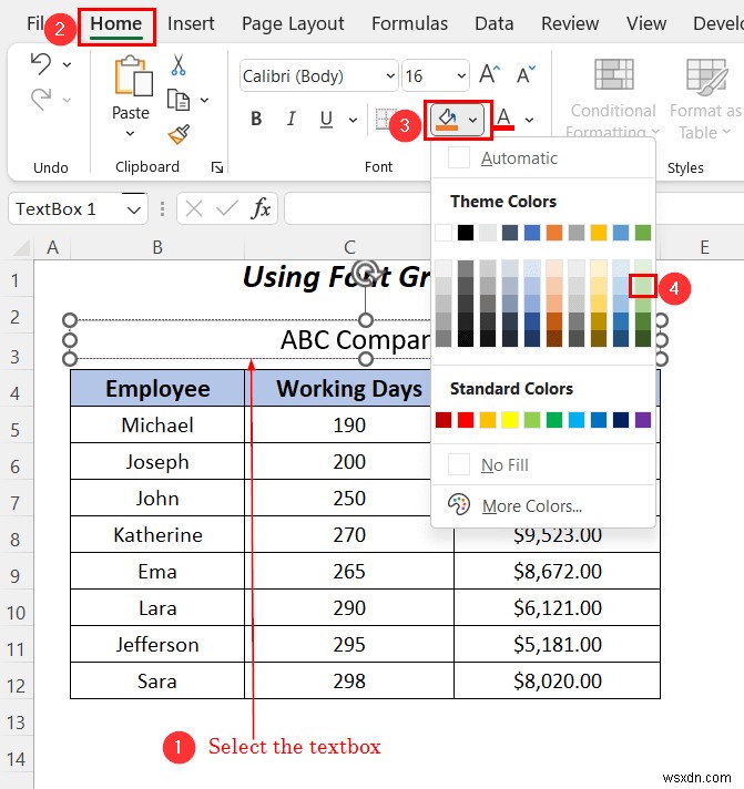 Cách tô sáng văn bản trong hộp văn bản trong Excel (3 cách tiện dụng)