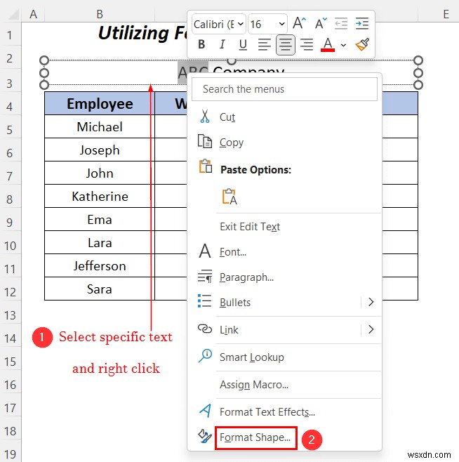 Cách tô sáng văn bản trong hộp văn bản trong Excel (3 cách tiện dụng)