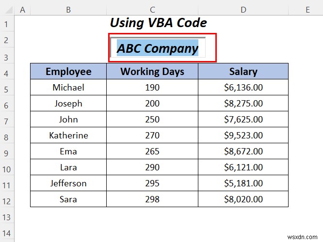 Cách tô sáng văn bản trong hộp văn bản trong Excel (3 cách tiện dụng)