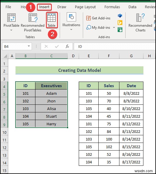 Cách lấy dữ liệu từ mô hình dữ liệu trong Excel (2 phương pháp dễ dàng)