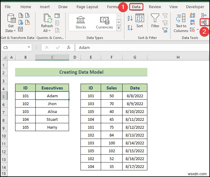 Cách lấy dữ liệu từ mô hình dữ liệu trong Excel (2 phương pháp dễ dàng)