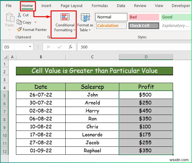 Cách áp dụng các kiểu định dạng có điều kiện khác nhau trong Excel