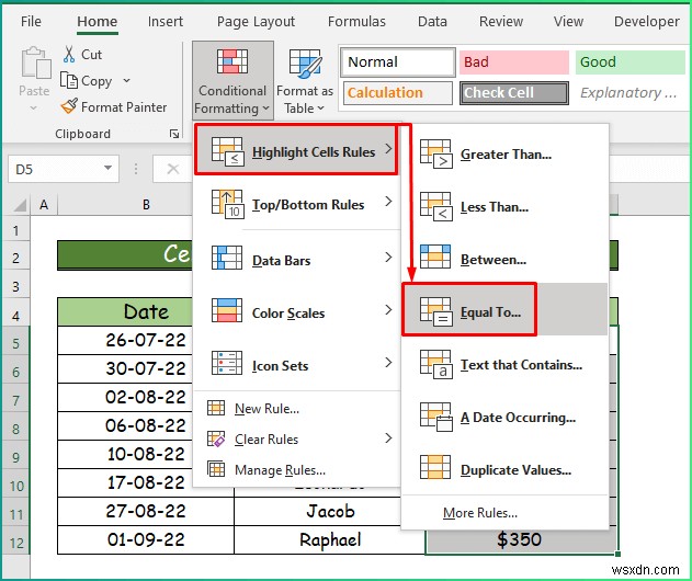 Cách áp dụng các kiểu định dạng có điều kiện khác nhau trong Excel